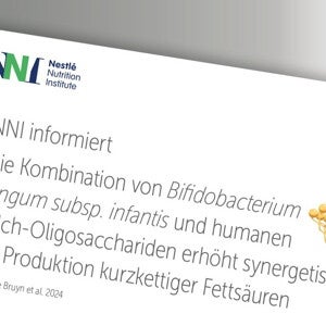 Die Kombination von Bifidobacterium  longum subsp. infantis und humanen  Milch-Oligosacchariden