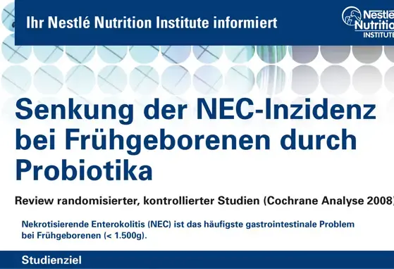 Senkung der NEC-Inzidenz bei Frühgeborenen durch Probiotika (publications)