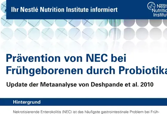 Prävention von NEC bei Frühgeborenen durch Probiotika - Update 2010 (publications)