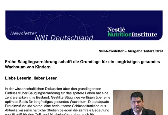 Frühe Säuglingsernährung schafft die Grundlage für ein langfristiges gesundes Wachstum von Kindern (publications) Frühe Säuglingsernährung schafft die Grundlage für ein langfristiges gesundes Wachstum von Kindern (publications)