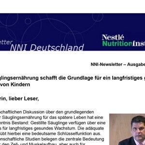 Frühe Säuglingsernährung schafft die Grundlage für ein langfristiges gesundes Wachstum von Kindern (publications)