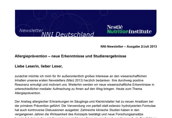 Allergieprävention – neue Erkenntnisse und Studienergebnisse (publications)