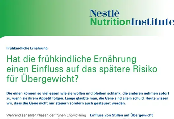 Hat die frühkindliche Ernährung einen Einfluss auf das spätere Risiko für Übergewicht? (publications)