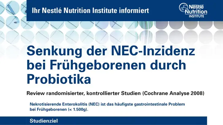 Senkung der NEC-Inzidenz bei Frühgeborenen durch Probiotika (publications) Senkung der NEC-Inzidenz bei Frühgeborenen durch Probiotika (publications)