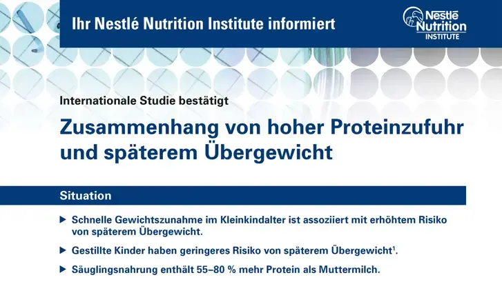 Zusammenhang von hoher Proteinzufuhr und späterem Übergewicht (publications) Zusammenhang von hoher Proteinzufuhr und späterem Übergewicht (publications)